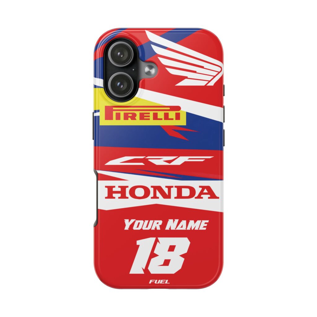Honda CRF Racing Tough Phone Case — Pirelli Logo Red Blue Motif