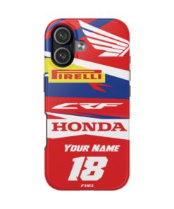 Honda CRF Racing Tough Phone Case — Pirelli Logo Red Blue Motif