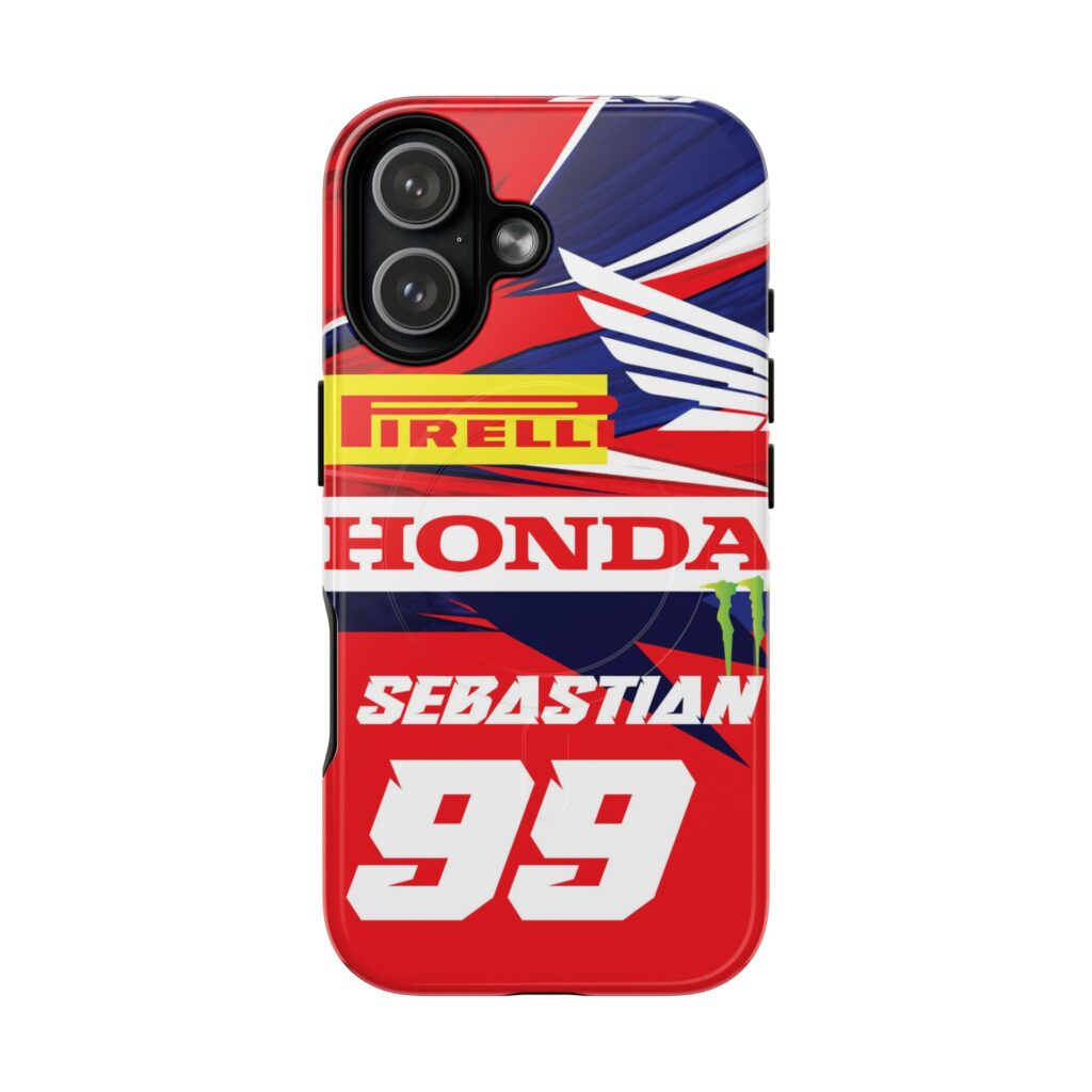 Honda Racing Pirelli Tough Magnetic Phone Case — Red Moto Graphic