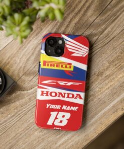 Alternative view of Honda CRF Racing Tough Phone Case — Pirelli Logo Red Blue Motif